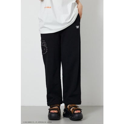 (HELLO KITTY) アップリケスウェットパンツ BLK｜詳細画像