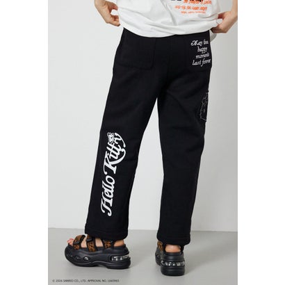 (HELLO KITTY) アップリケスウェットパンツ BLK｜詳細画像
