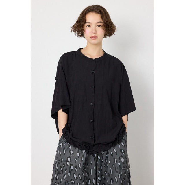 バックギャザーシャツ BLK