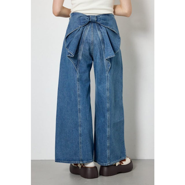 ビッグリボンデニムパンツ BLU