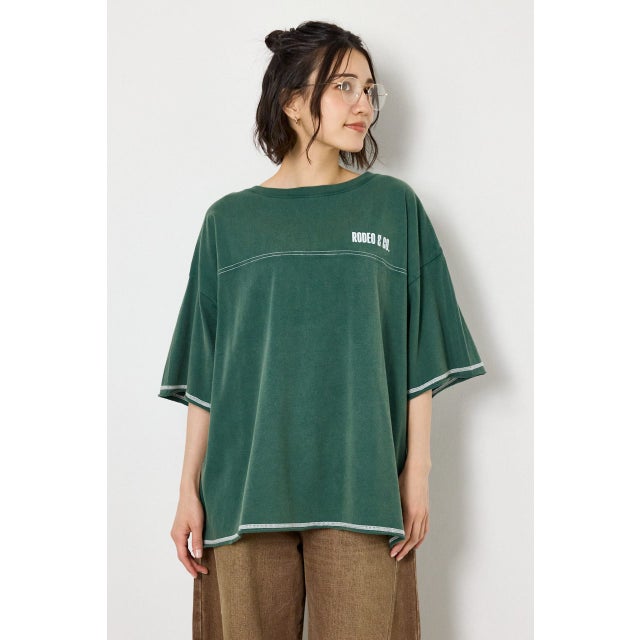 ヴィンテージライクステッチ5分袖Tシャツ D/GRN3