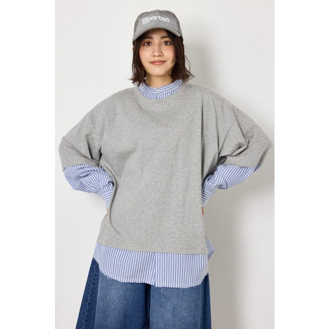 レイヤードビッグTシャツ T.GRY