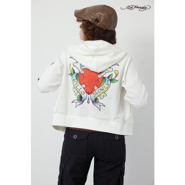 (Ed Hardy)ZIPパーカー O/WHT1
