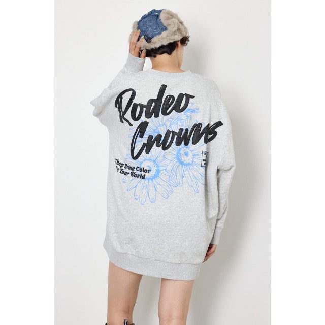 BIGフラワープリントスウェットワンピース L/T.GRY1