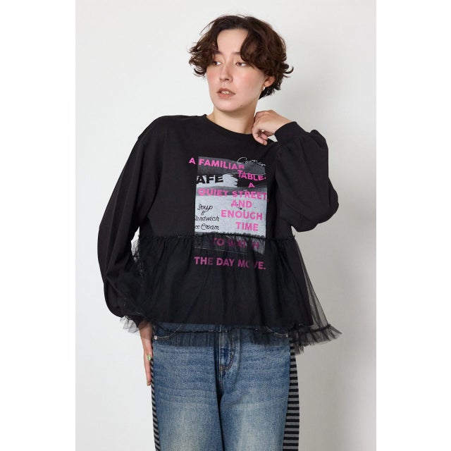 チュールドッキングトップス BLK