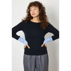 スリーブカラーニットトップス C.GRY