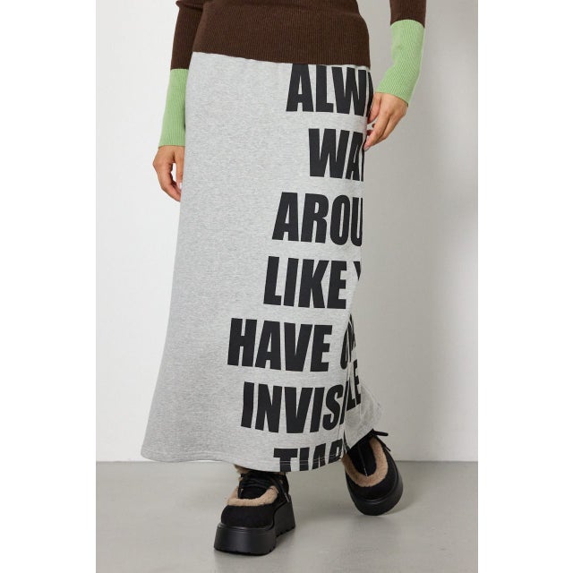 メッセージスウェットナロースカート L/T.GRY1