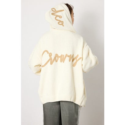 モールニットロゴトッパーカーディガン O/WHT1｜詳細画像