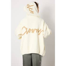 モールニットロゴトッパーカーディガン O/WHT1