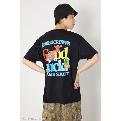 （UNISEX）(SESAMESTREET)GoodLuckTシャツ BLK｜詳細画像