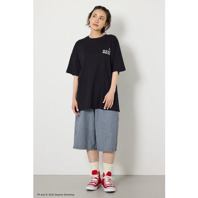 （UNISEX）(SESAMESTREET)GoodLuckTシャツ BLK｜詳細画像