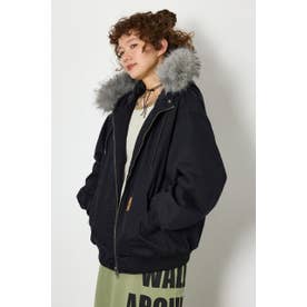 FUR HOODED ワークジャケット BLK