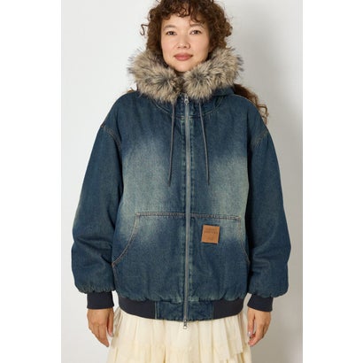 FUR HOODED ワークジャケット BLU｜詳細画像