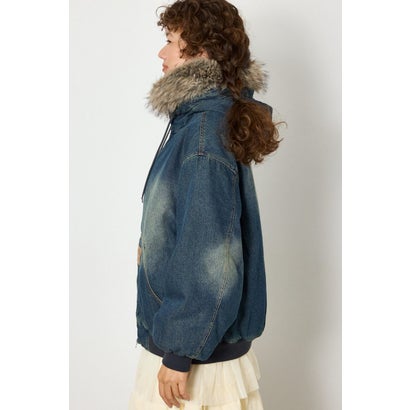 FUR HOODED ワークジャケット BLU｜詳細画像