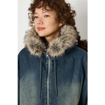 FUR HOODED ワークジャケット BLU｜詳細画像