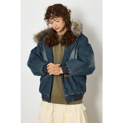 FUR HOODED ワークジャケット BLU｜詳細画像