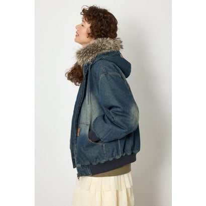 FUR HOODED ワークジャケット BLU｜詳細画像
