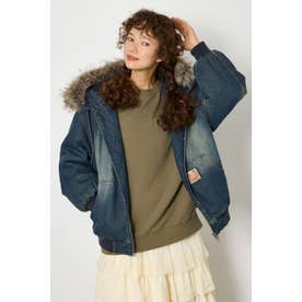 FUR HOODED ワークジャケット BLU