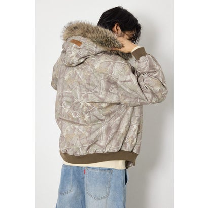 FUR HOODED ワークジャケット 柄BEG5｜詳細画像