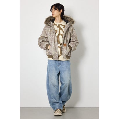 FUR HOODED ワークジャケット 柄BEG5｜詳細画像