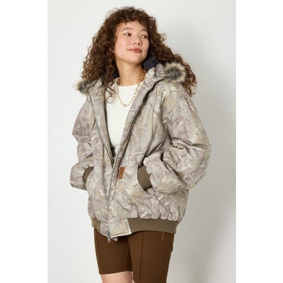 FUR HOODED ワークジャケット 柄BEG5｜詳細画像