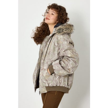 FUR HOODED ワークジャケット 柄BEG5｜詳細画像
