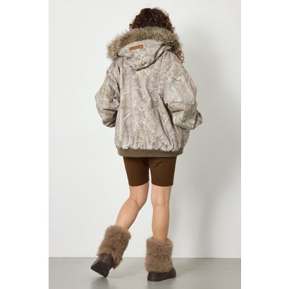 FUR HOODED ワークジャケット 柄BEG5｜詳細画像