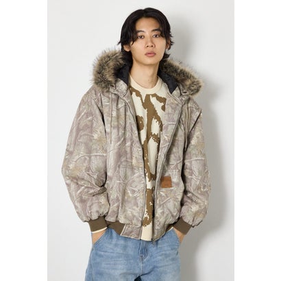 FUR HOODED ワークジャケット 柄BEG5｜詳細画像