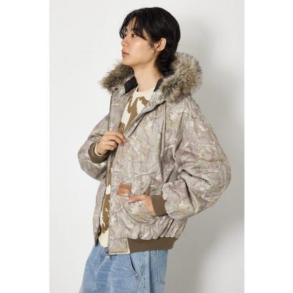 FUR HOODED ワークジャケット 柄BEG5｜詳細画像