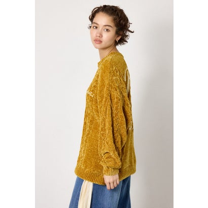モールニットEMBROIDERYロゴトップス D/YEL3｜詳細画像