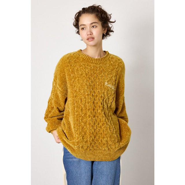 モールニットEMBROIDERYロゴトップス D/YEL3