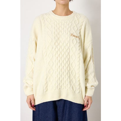 モールニットEMBROIDERYロゴトップス L/PNK1｜詳細画像