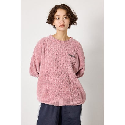 モールニットEMBROIDERYロゴトップス L/PNK1｜詳細画像