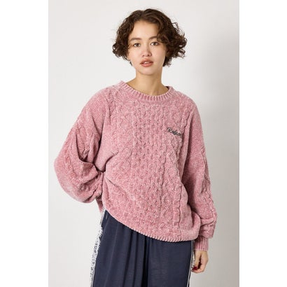 モールニットEMBROIDERYロゴトップス L/PNK1｜詳細画像
