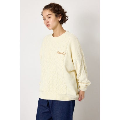 モールニットEMBROIDERYロゴトップス L/PNK1｜詳細画像