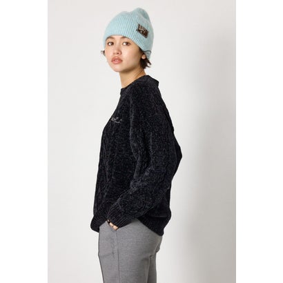 モールニットEMBROIDERYロゴトップス BLK｜詳細画像
