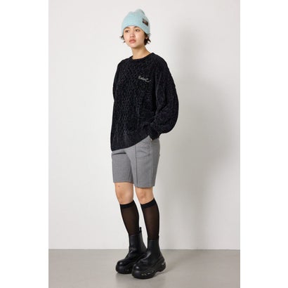 モールニットEMBROIDERYロゴトップス BLK｜詳細画像