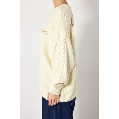 モールニットEMBROIDERYロゴトップス O/WHT1｜詳細画像