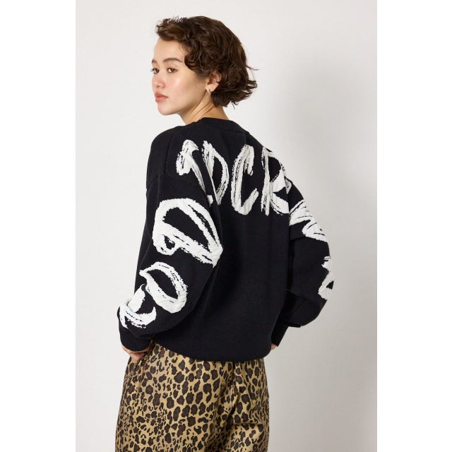 SWELL LOGO KNITトップス BLK