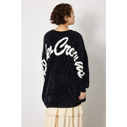 モールニットスクリプトロゴワンピース BLK｜詳細画像