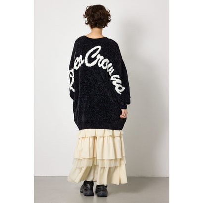 モールニットスクリプトロゴワンピース BLK｜詳細画像