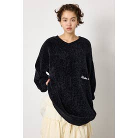 モールニットスクリプトロゴワンピース BLK