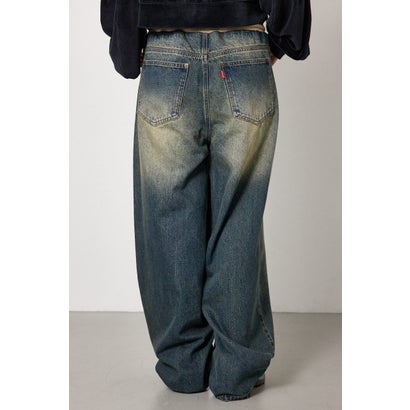 ウエストRIBウォッシュワイドDENIMパンツ BLU｜詳細画像