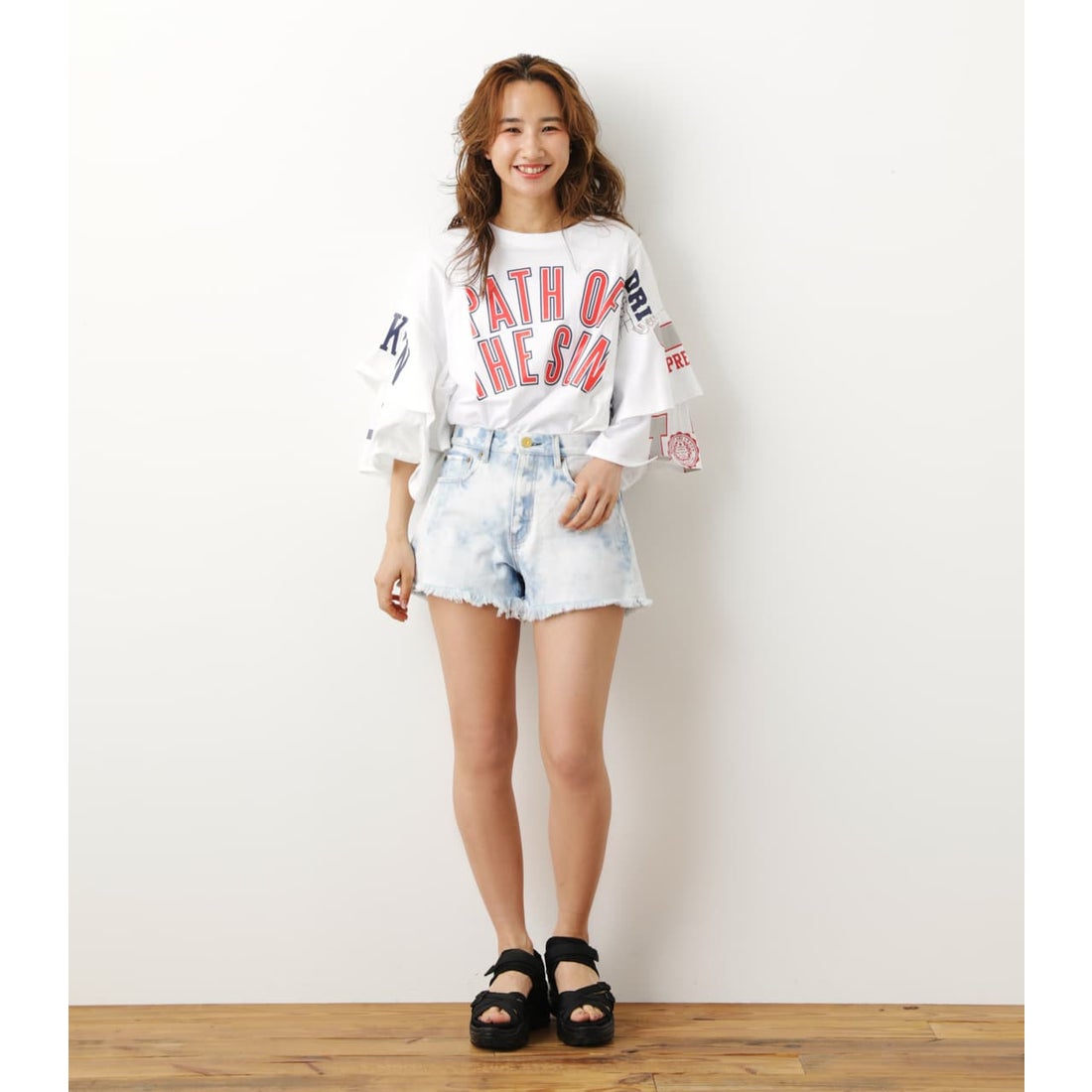 RODEO CROWNS WIDE BOWL Cloud Wash Denim ショートパンツ L/BLU1 