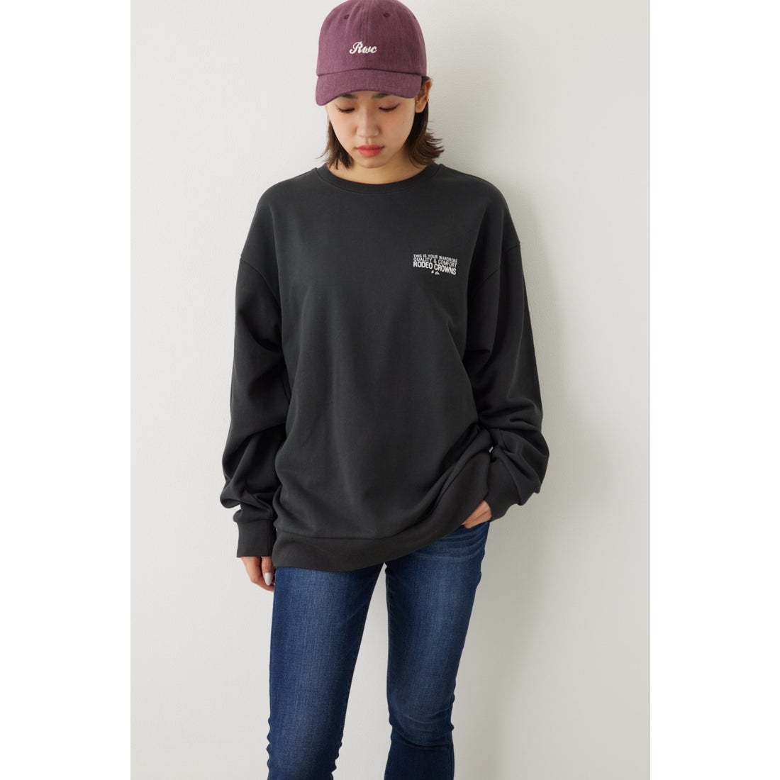 RODEO CROWNS WIDE BOWL Heart logoスウェットトップス C.GRY -靴 