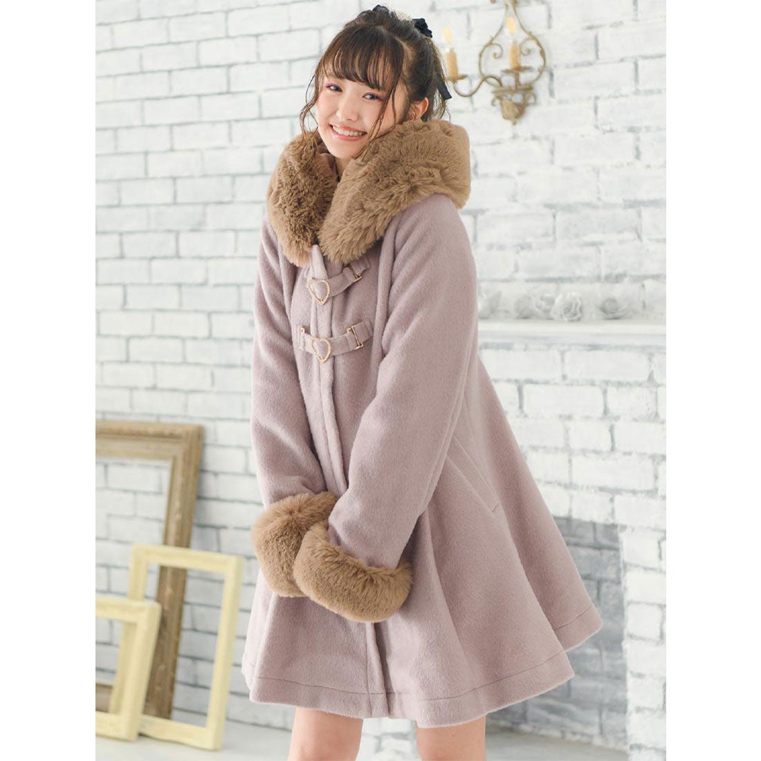 ロジータ ROJITA ハートビジュバックルコート （ピンク 