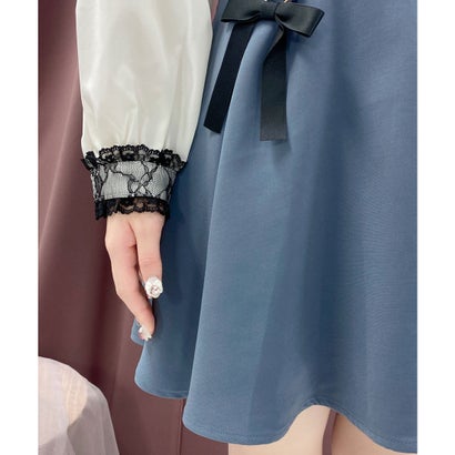 ロジータ ROJITA 飾りリボンフレアスカート （ブルー）｜詳細画像