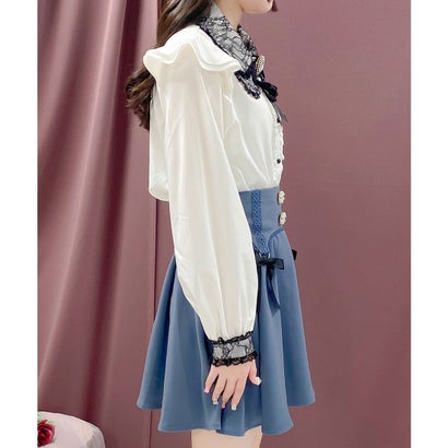 ロジータ ROJITA 飾りリボンフレアスカート （ブルー）｜詳細画像