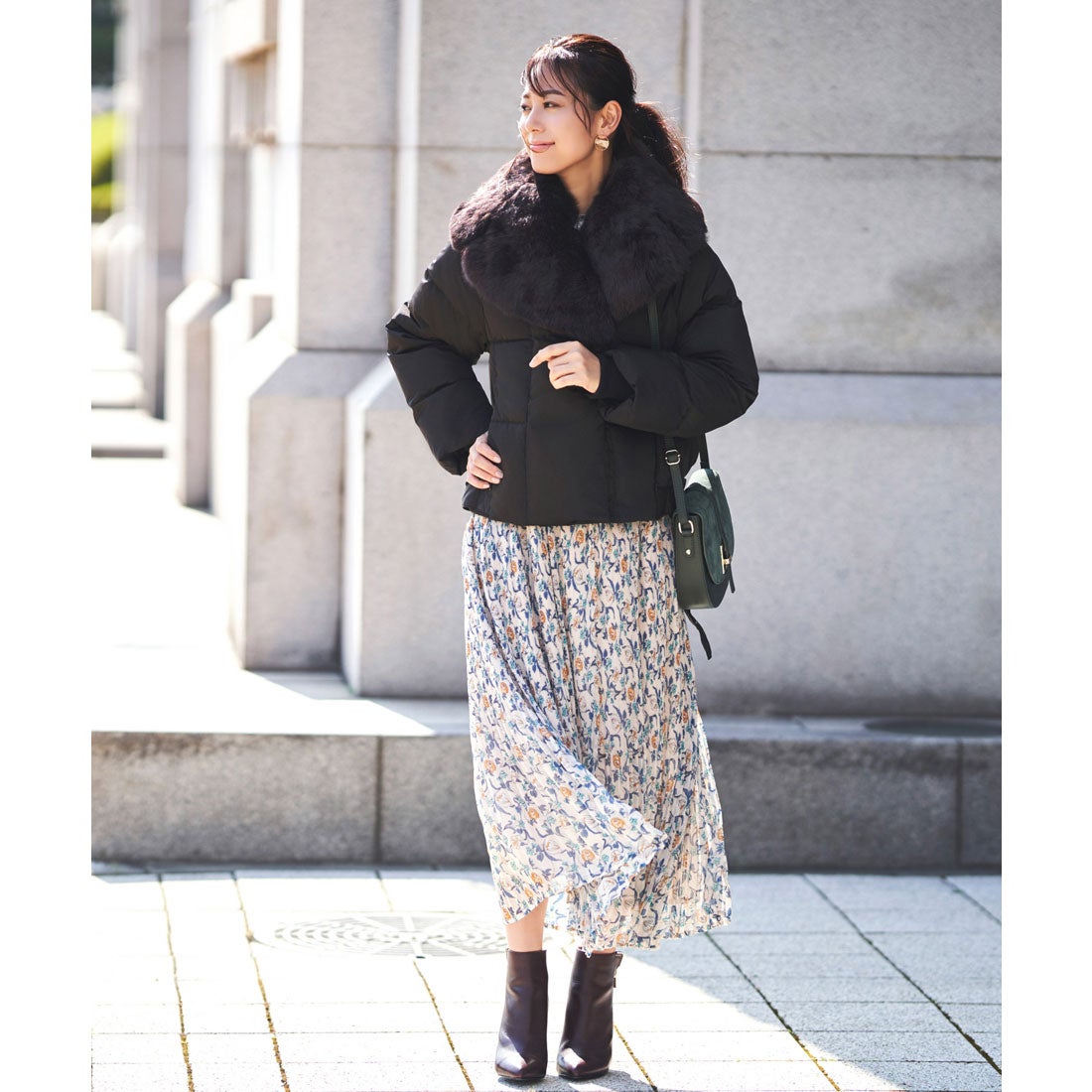 ルイルエブティック RUIRUE BOUTIQUE ラビットファーテーラードダウン 