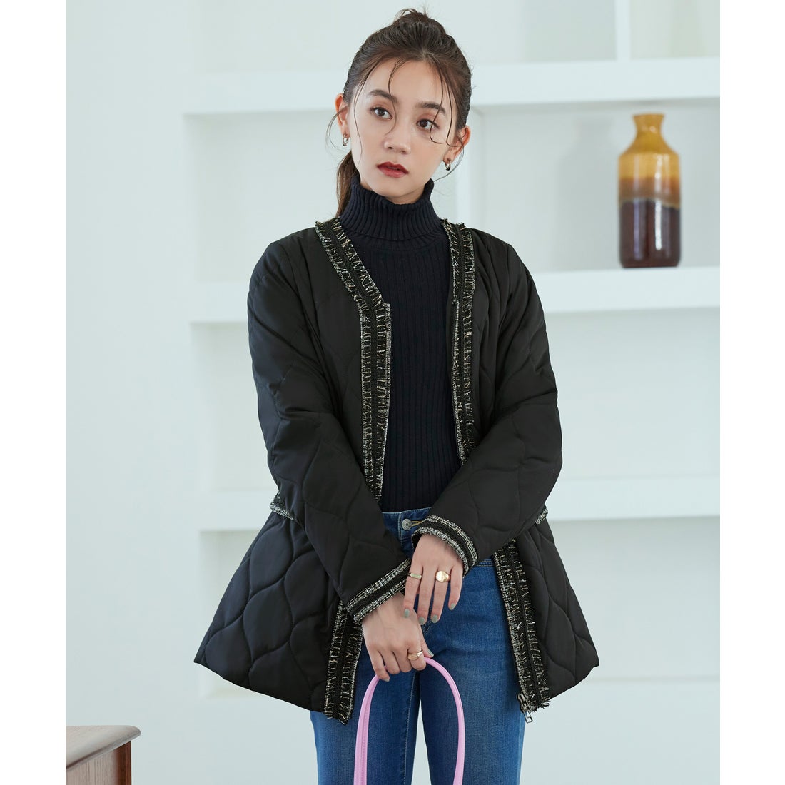 ルイルエブティック RUIRUE BOUTIQUE ライトサーモツイードコンビV 